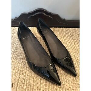 Stuart Weitzman Stuart Patent Kitten Heels Pumps Size 8 Pointed Toe Boss Lady